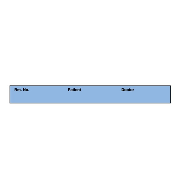 Printed Chart Tape - Rm No Patient Doctor 1/2 Blue w/Black, PK6